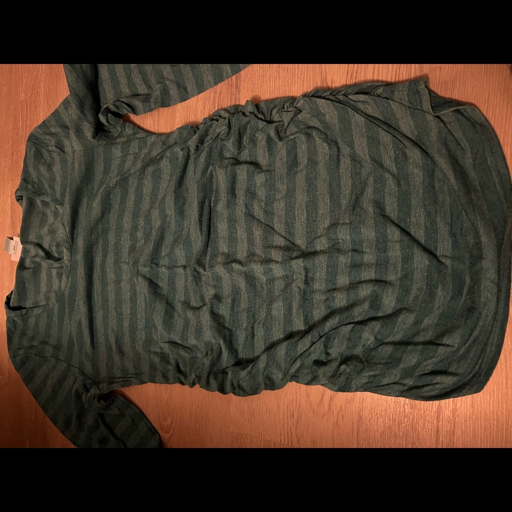 Medium motherhood maternity long sleeve shirt. Greenish blueish in color.